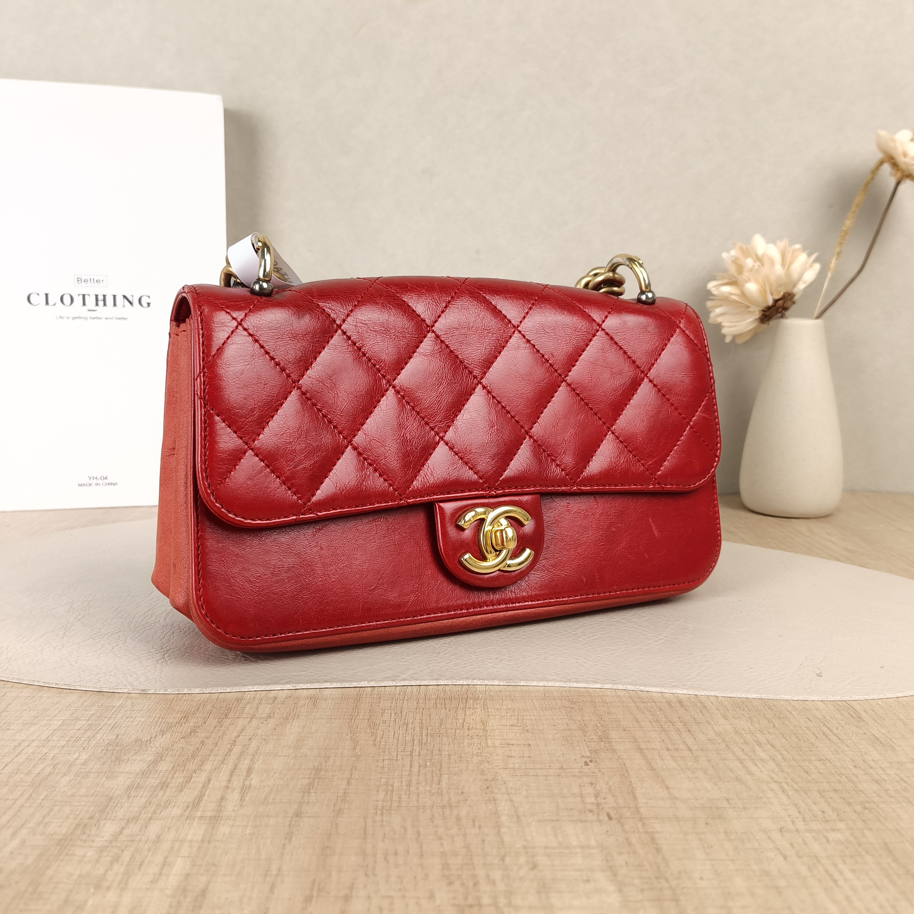 Chanel Crossbody Bagcf Collection Crossbody Bag Red Calfskin One Size24 × 8 × 14 cm — cover view 3 of 5