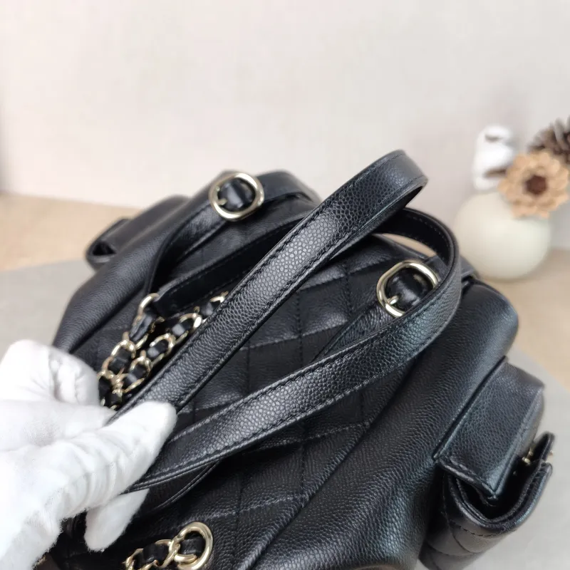 Chanel Backpack duma Black Grained Calfskin Small 18 × 9.5 × 19 cm — detail view 9 of 12