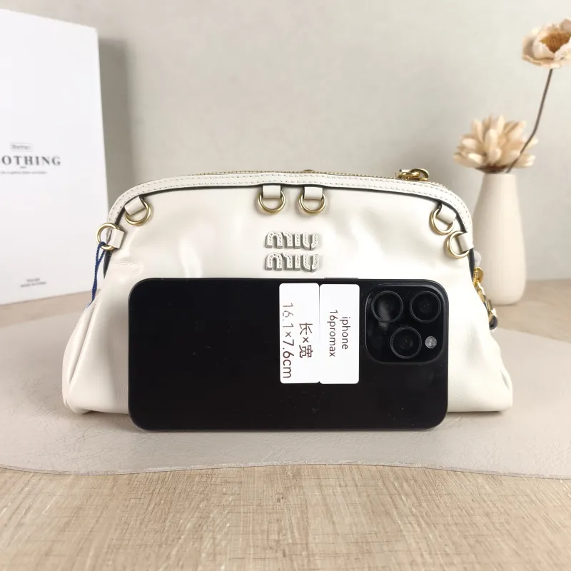 Miumiu Shoulder Bag Caprice White Calfskin One Size 24 × 8.5 × 14 cm — cover view 3 of 5