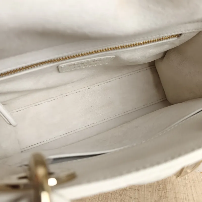 DIOR Top Handle Bag Lady Lady Dior Bag White Grained Calfskin Small20 × 8 × 18 cm — detail view 4 of 11