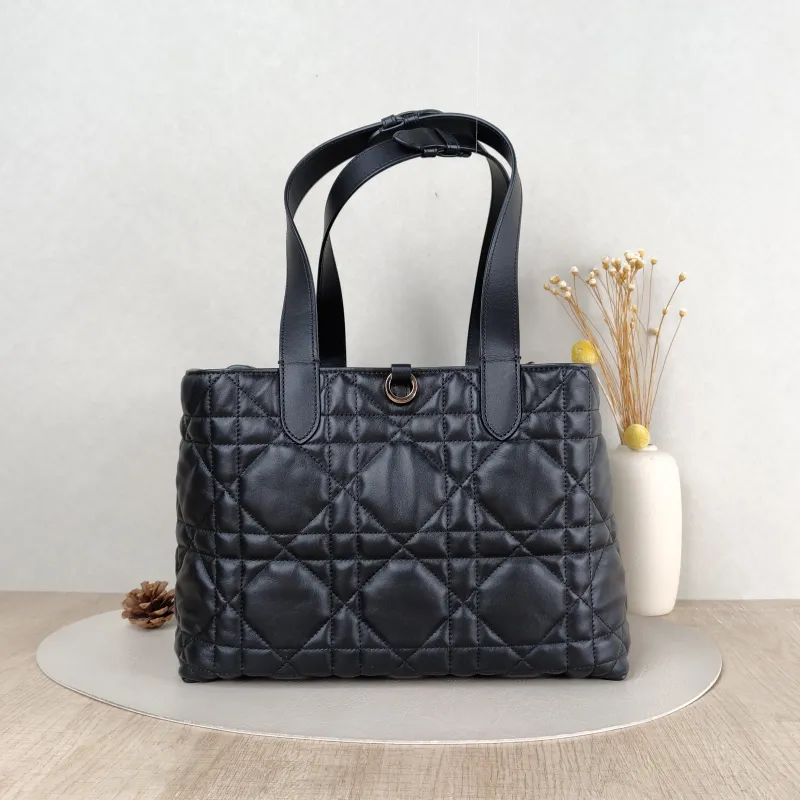 DIOR Top Handle Bag TOUJOURS Black Calfskin Medium 28.5 × 17 × 21.5 cm — cover view 4 of 5