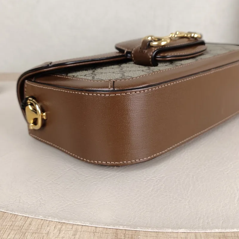 GUCCI Shoulder Bag Horsebit 1955 Horsebit Small Monogram · Shoulder Strap PVC Small 24 × 5.5 × 13 cm — detail view 5 of 12