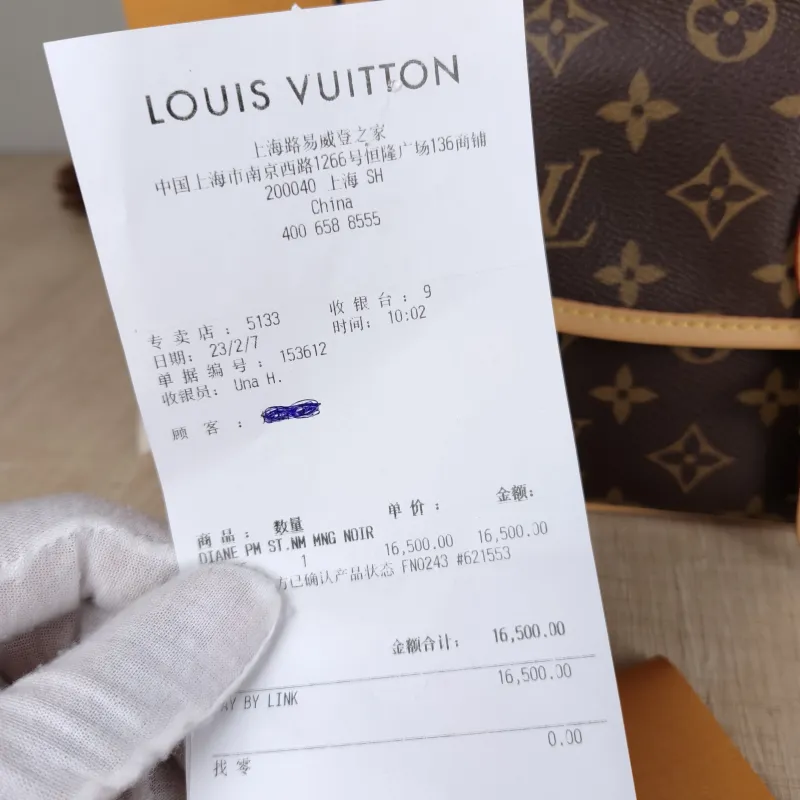 Louis Vuitton Crossbody Bag Diane Baguette Bag Shoulder Strap PVC Small 24 × 9 × 15 cm — detail view 8 of 15