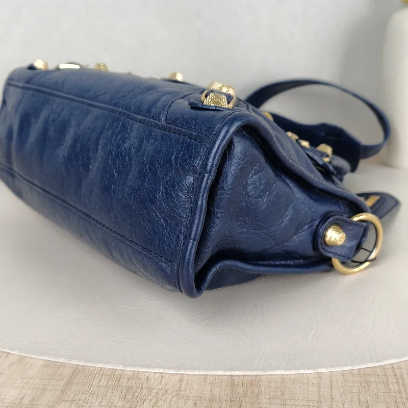 BALENCIAGA Crossbody Bag Classic City Blue Lambskin Mini 24 × 10 × 16 cm — detail view 7 of 11