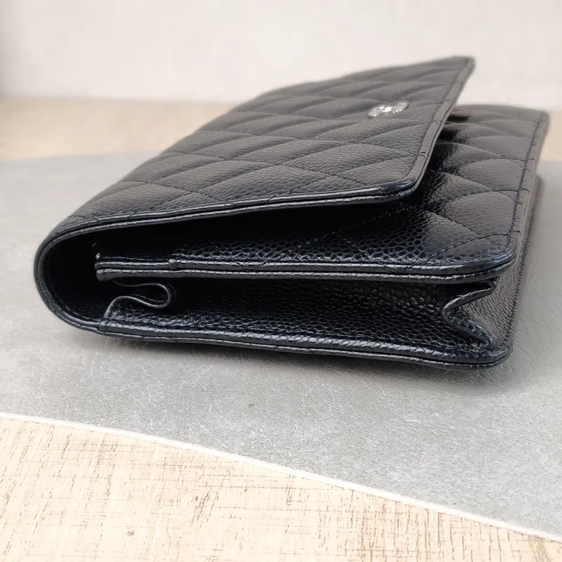 Chanel Crossbody Bag Classic Flap WOC CF WOCWOC Bag Black Grained Calfskin Mini 19.2 × 3.5 × 12.3 cm — detail view 13 of 15