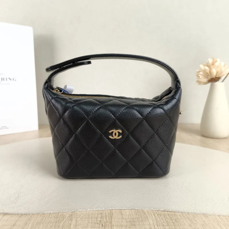 Chanel Crossbody Bag Crossbody Bag Black Grained Calfskin One Size 16 × 6 × 13 cm