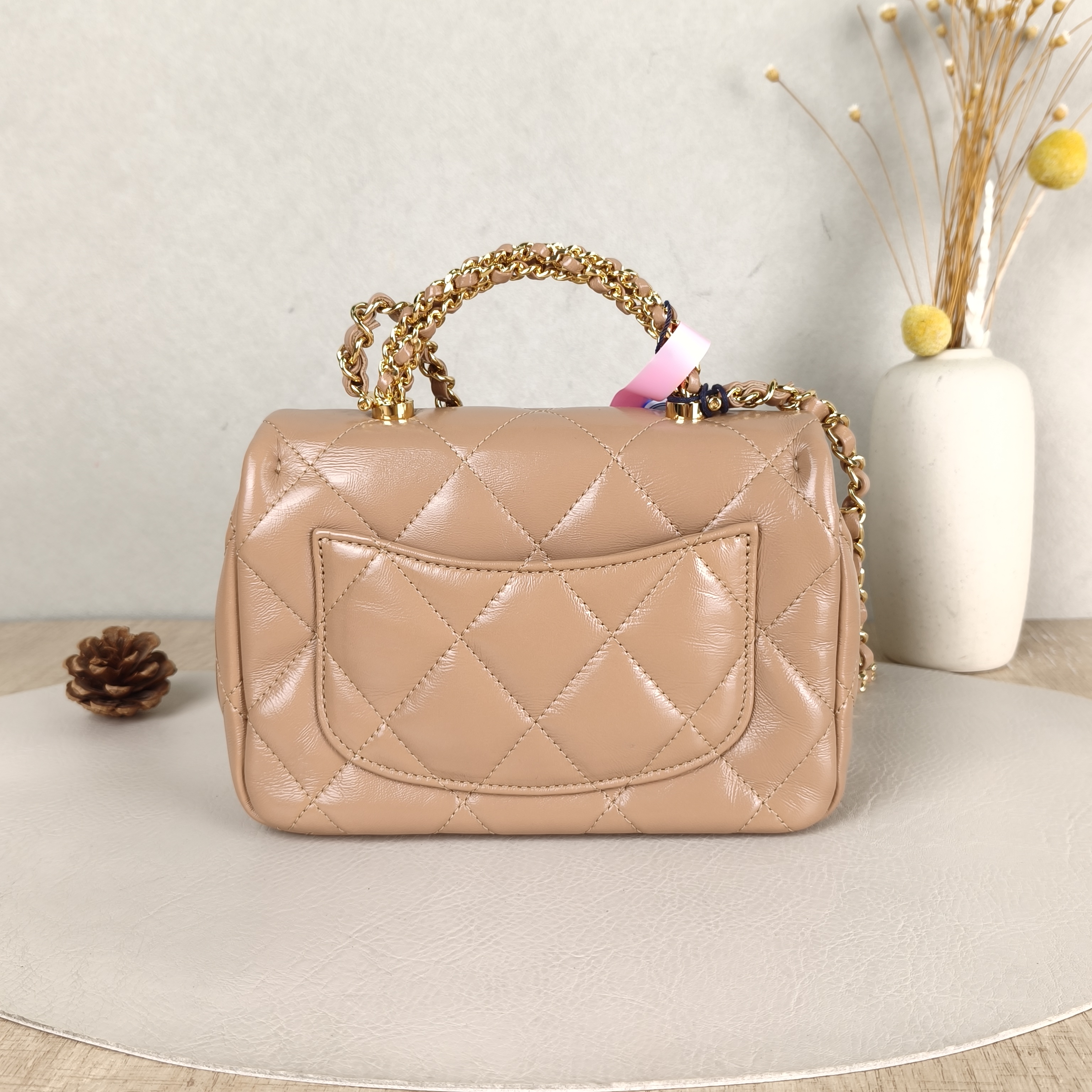 Chanel Crossbody Bag24b Taupe Lambskinmini19 × 8.5 × 14 cm — cover view 3 of 5