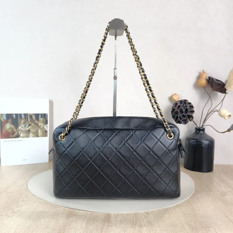 Chanel Crossbody Bag Bowling Bag Black Lambskin One Size 31 × 9 × 19 cm — cover view 2 of 5