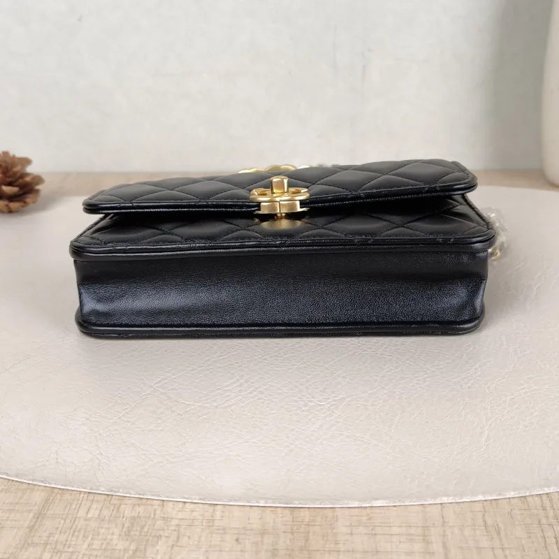 Chanel Crossbody Bag Black Lambskin 17 × 4 × 9 cm — cover view 5 of 5