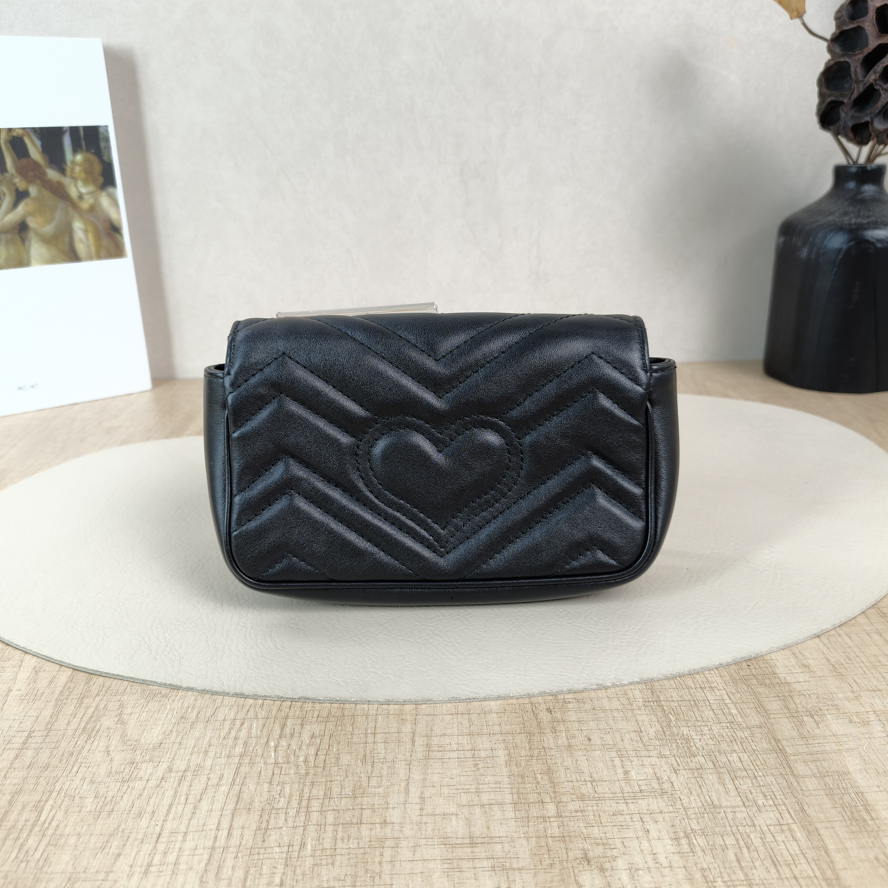 GUCCI Crossbody Bag GG Marmont Mini Marmont Mini Black Calfskinmini16.5 × 4.5 × 9.5 cm — cover view 3 of 5