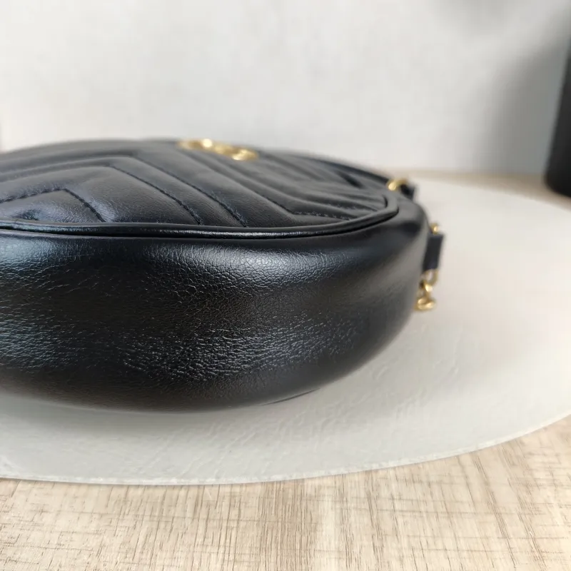 GUCCI Crossbody Bag Ophidia GG Round Bag Black Calfskinmini18 × 4.5 × 18 cm — detail view 9 of 11