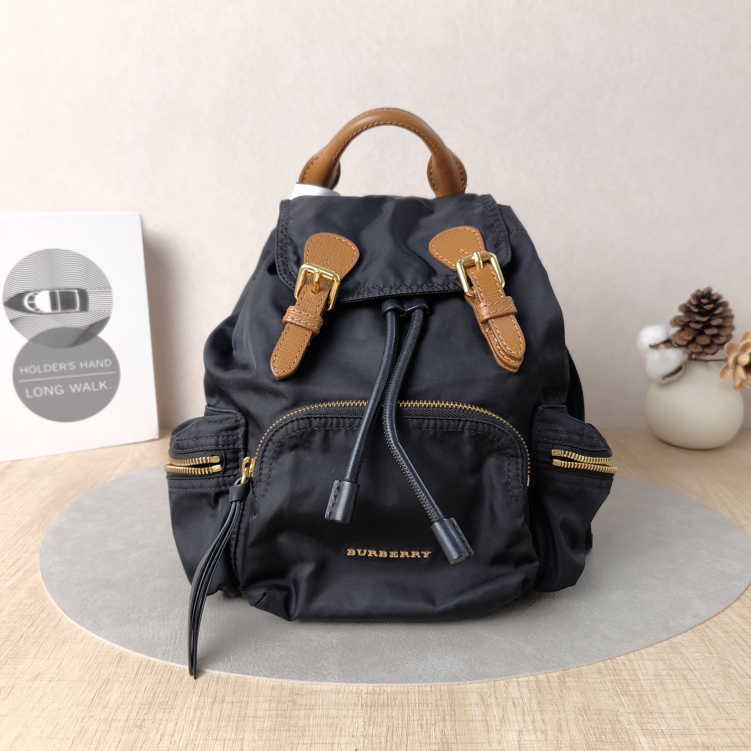BURBERRY Backpack Backpack Black Nylon One Size16 × 10 × 22 cm