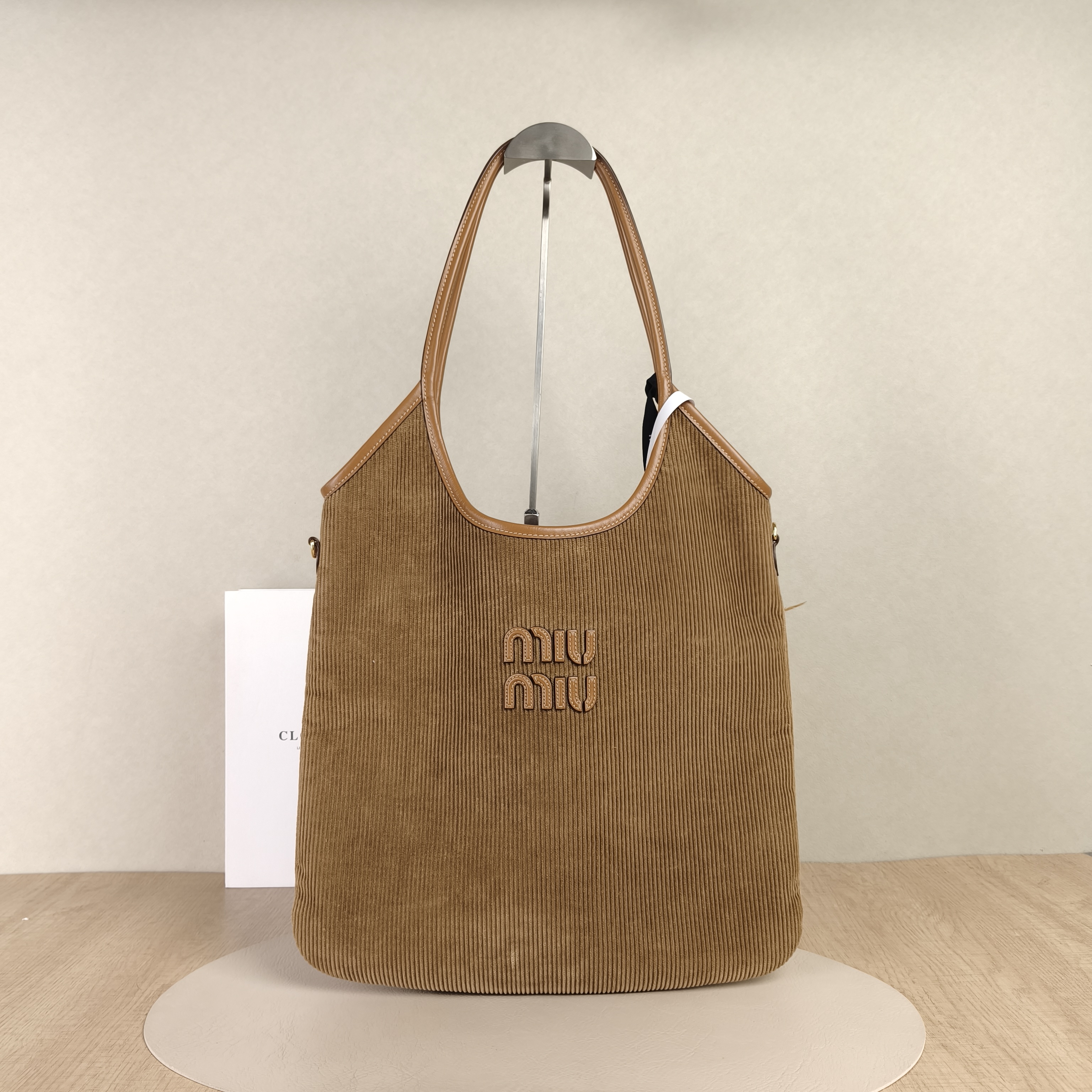 Miumiu Shoulder Bag IVY Tote Shopping Tote Brown Suede Medium35*40