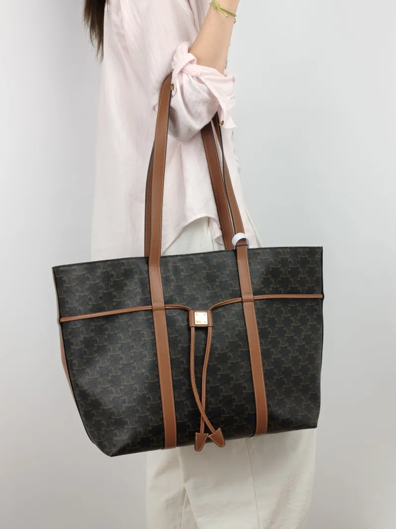 CELINE Shoulder Bag Cabas Tote Bag Monogram PVC One Size 34.5 × 16 × 31 cm — on-model view 1 of 2