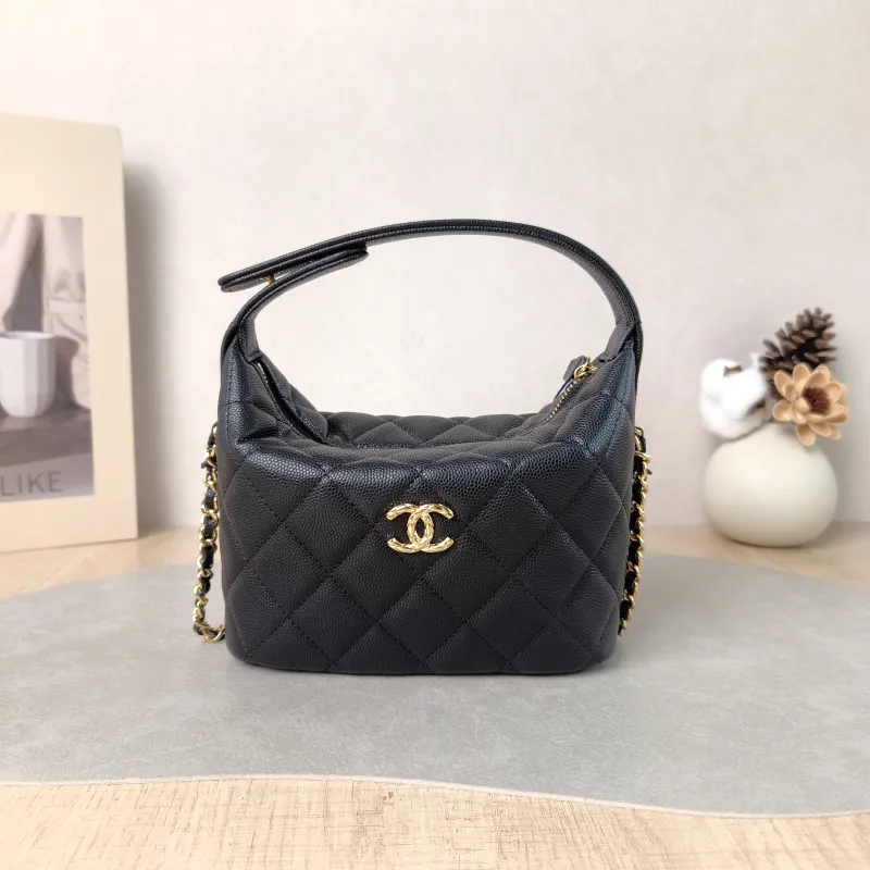 Chanel Crossbody Bag Crossbody Bag Black Calfskin One Size 21.5 × 7.5 × 19 cm