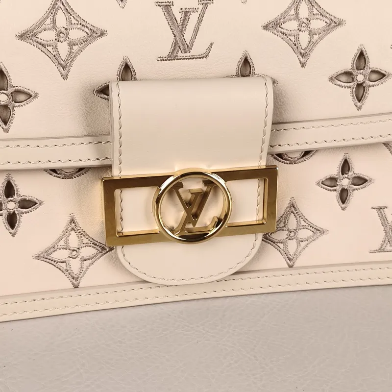 Louis Vuitton Shoulder Bag DAUPHINE EAST WEST Beige Embroidered Calfskin Medium24.5 × 9 × 13.5 cm — detail view 2 of 12