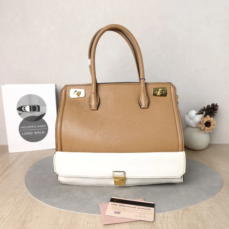 Miumiu Top Handle Bag Top Handle Bag Brown · White Lambskin One Size28 × 14 × 24 cm — cover view 2 of 6