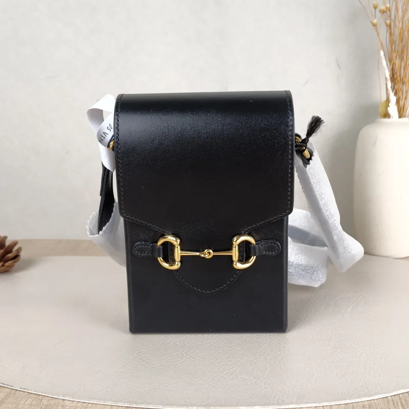 GUCCI Crossbody Bag Horsebit 1955Collection Mini Black Calfskinmini11.5 × 4 × 17 cm