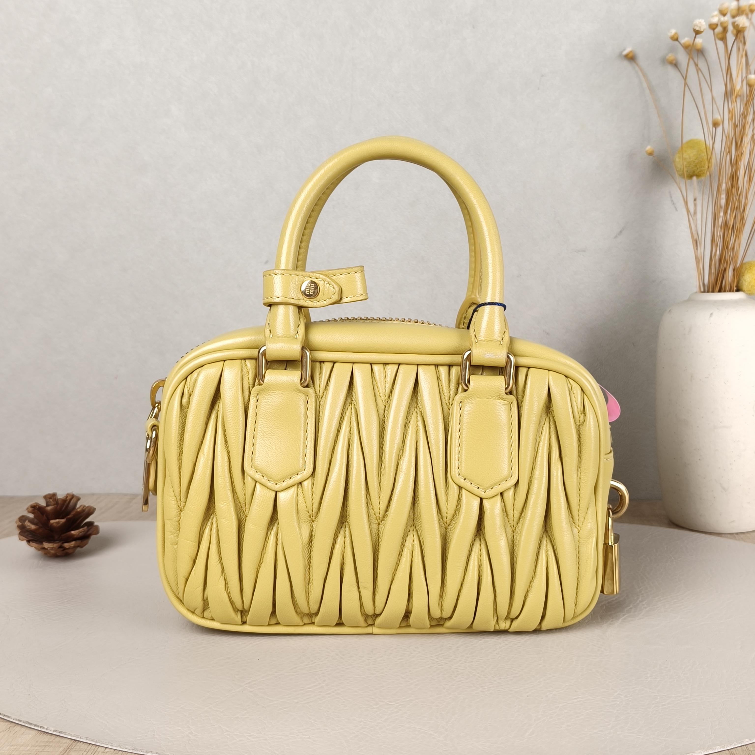 Miumiu Top Handle Bag Arcadie MatelasséCollection Edition Lambskin Small19 × 6 × 13 cm — cover view 4 of 5