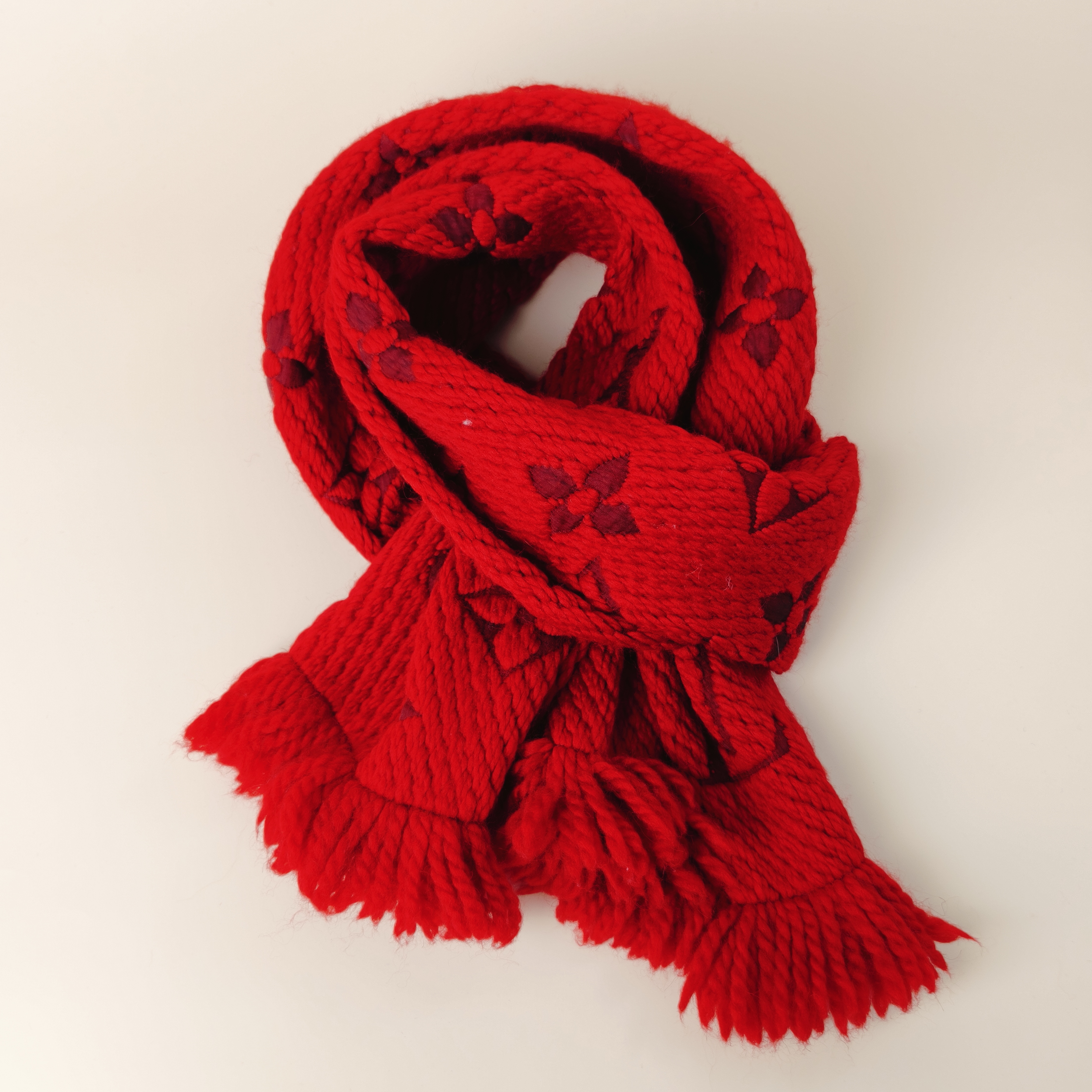 Louis Vuitton Scarf Scarf Red Wool · Silk One Size30*160cm — cover view 7 of 7