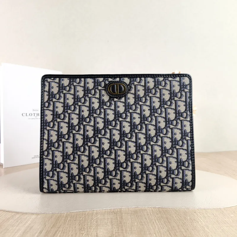 DIOR Clutch 30 Montaigne Dea Clutch Blue Canvas One Size 26 × 7 × 20 cm