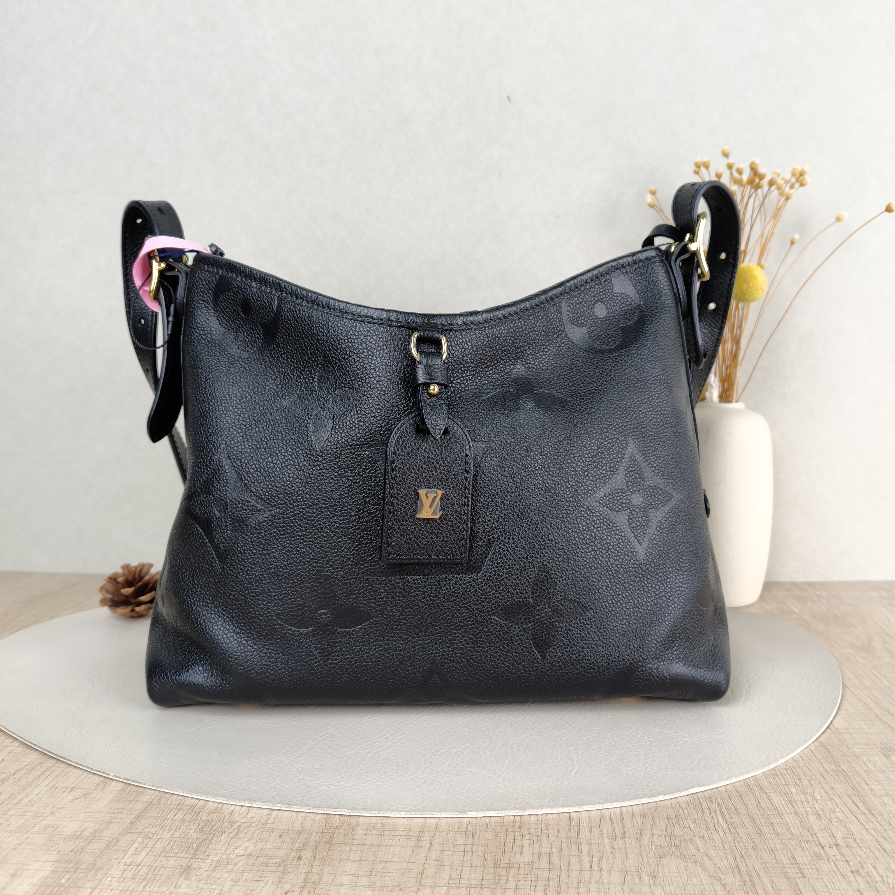 Louis Vuitton Crossbody Bag Carryall Black Calfskin Small29.5 × 12 × 24 cm