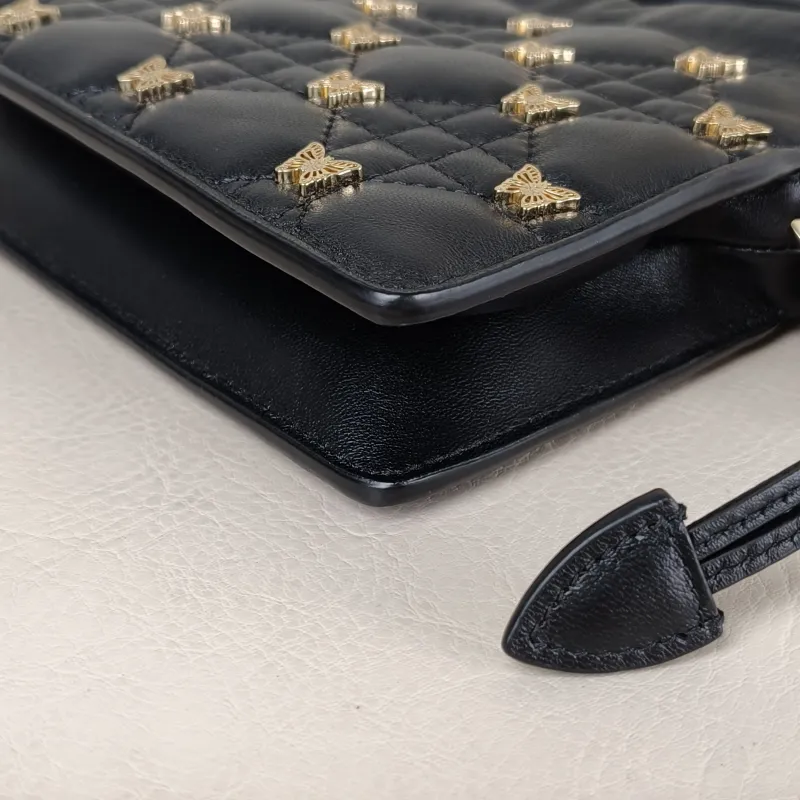 DIOR Crossbody Bag Lady Milly Chain Bag Black Lambskin 19 × 5 × 14 cm — detail view 9 of 10