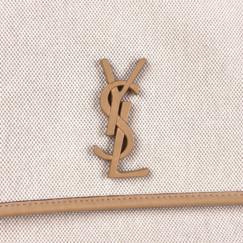 SAINT LAURENT Crossbody Bag Niki D Beige Brown Canvas Medium 28 × 8.5 × 20 cm — detail view 9 of 15