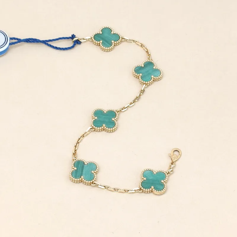 Van Cleef & Arpels Bracelet Alhambra Alhambra Collection Five-Motif Bracelet Malachite18KY ellow Gold Vintage Small19cm — cover view 6 of 11