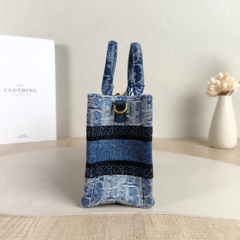 DIOR Top Handle Bag Book Tote Shoulder Strap Edition Blue Mini 21.5 × 7.5 × 13 cm — detail view 8 of 11