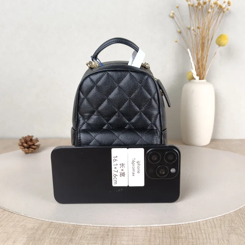Chanel Crossbody Bag Mini Backpack Crossbody Bag Black Grained Calfskin One Size 13 × 9 × 18 cm — cover view 5 of 5