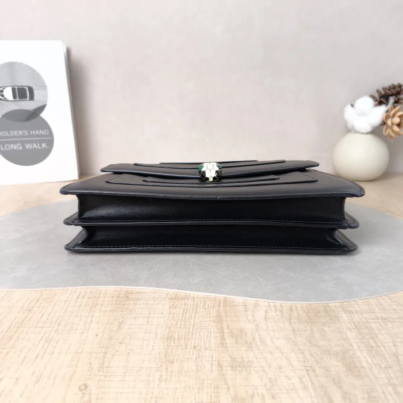 Bvlgari Shoulder Bag Serpenti Forever Collection Crossbody Bag Black Calfskin Medium 27.5 × 7 × 18 cm — cover view 3 of 5