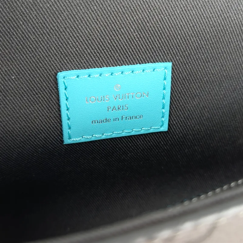 Louis Vuitton Crossbody Bag Steamer Box Grey · Blue PVC · Calfskin Mini 18 × 6.5 × 11 cm — detail view 5 of 13
