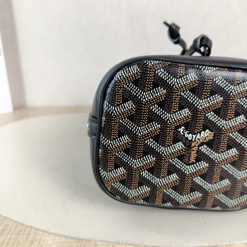 GOYARD Crossbody Bag Petit Flot Black ine Canvas Mini 12 × 10 × 17.5 cm — detail view 8 of 11