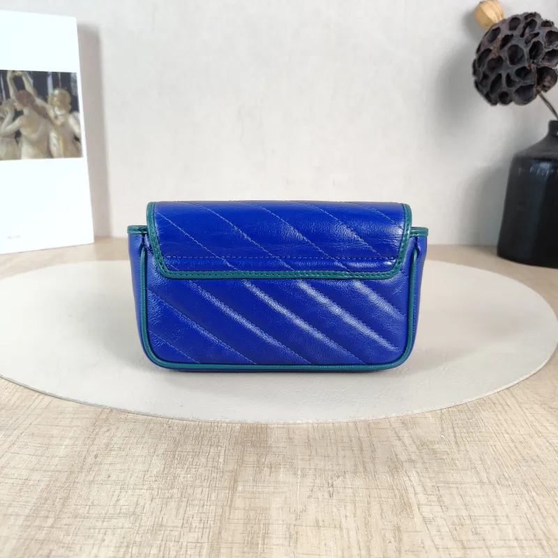 GUCCI Crossbody Bag GG Marmont Mini Marmont Mini Blue Calfskin Mini 16.5 × 4.5 × 9.5 cm — cover view 5 of 5