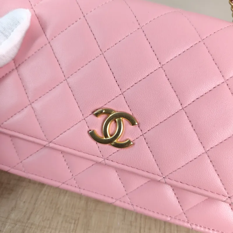 Chanel Crossbody Bag Edition woc Pink Lambskin Mini 19.2 × 3.5 × 12.3 cm Microchip Edition — detail view 7 of 12