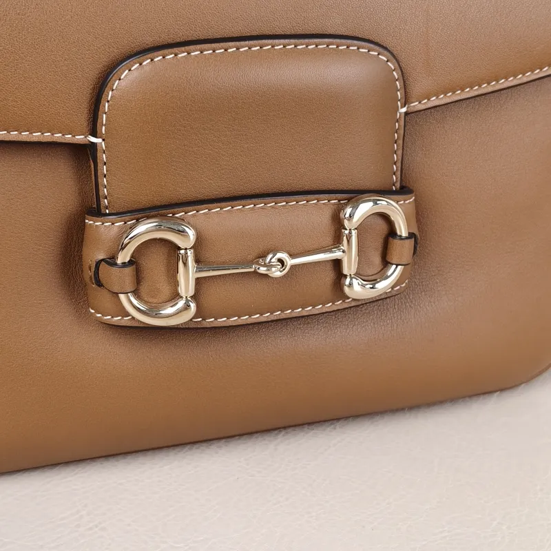 GUCCI Crossbody Bag Horsebit 1955 Horsebit Medium Caramel Calfskin Medium 25 × 8 × 18 cm — detail view 5 of 14