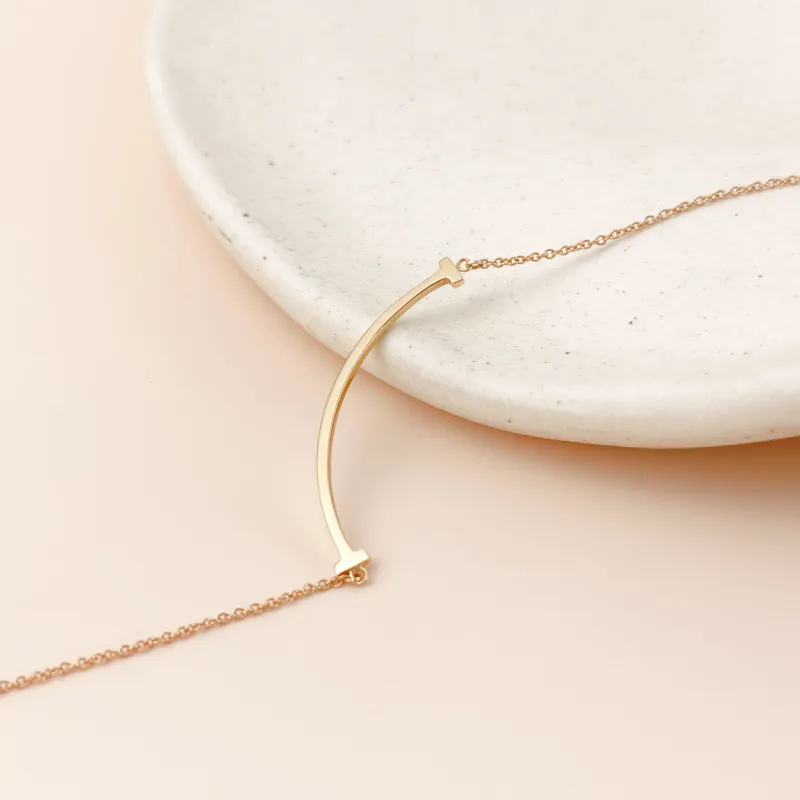 Tiffany&Co. Necklace T Collection Small Smile Necklace 18KR ose Gold Small 46cm — cover view 3 of 11