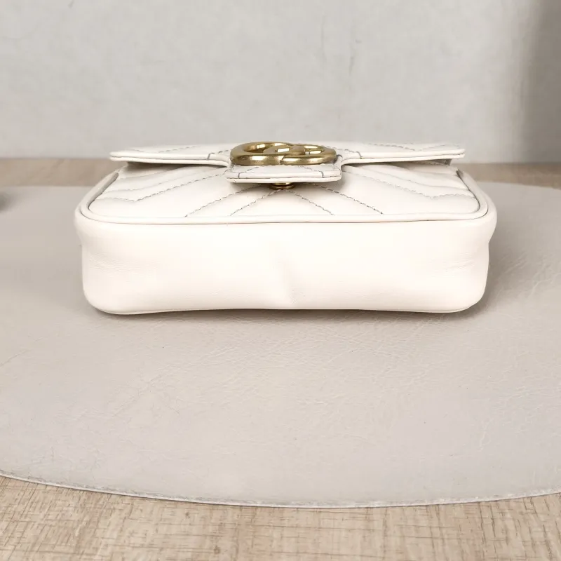 GUCCI Crossbody Bag GG Marmont Mini Marmont Mini White Calfskin Mini 16.5 × 4.5 × 9.5 cm — cover view 5 of 5
