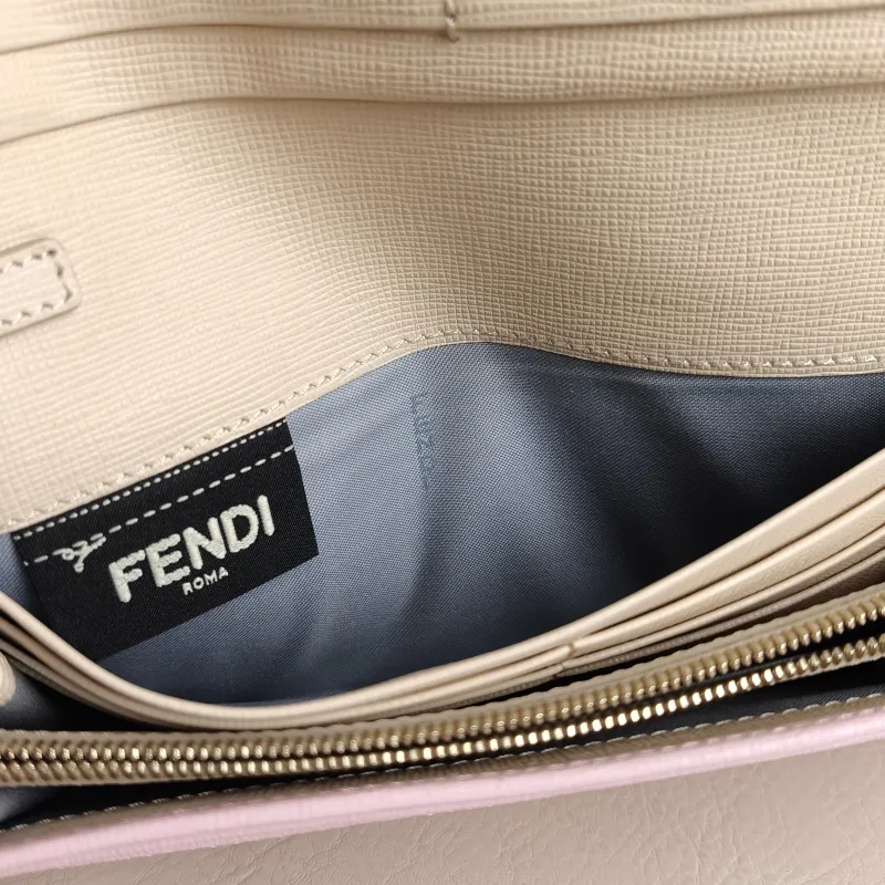 FENDI Crossbody Bag Crossbody Bag Pink Colorblock Calfskin One Size 19 × 2 × 9.5 cm — detail view 5 of 9