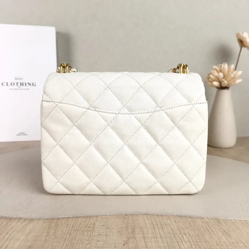 Chanel Crossbody Bag 22k White Grained Calfskin Small Edition 20 × 8.5 × 14.5 cm — cover view 5 of 6