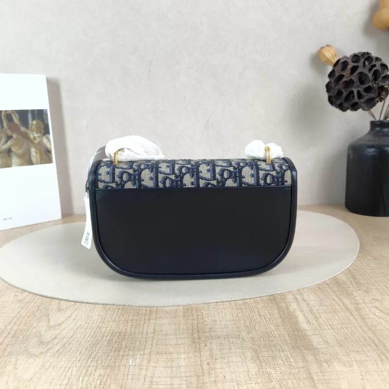 DIOR Shoulder Bag Médaillon Blue Canvas Small 21 × 5.5 × 12 cm — cover view 3 of 5