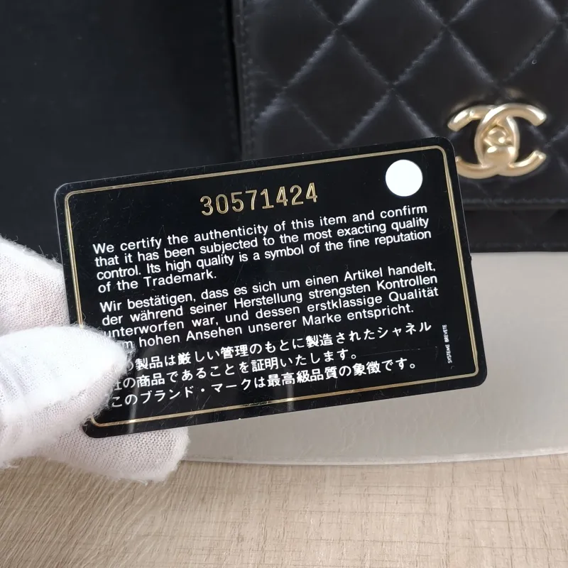 Chanel Crossbody Bag trendy cc woc Black Lambskin Mini 15.5 × 4 × 11 cm 30 — detail view 14 of 14