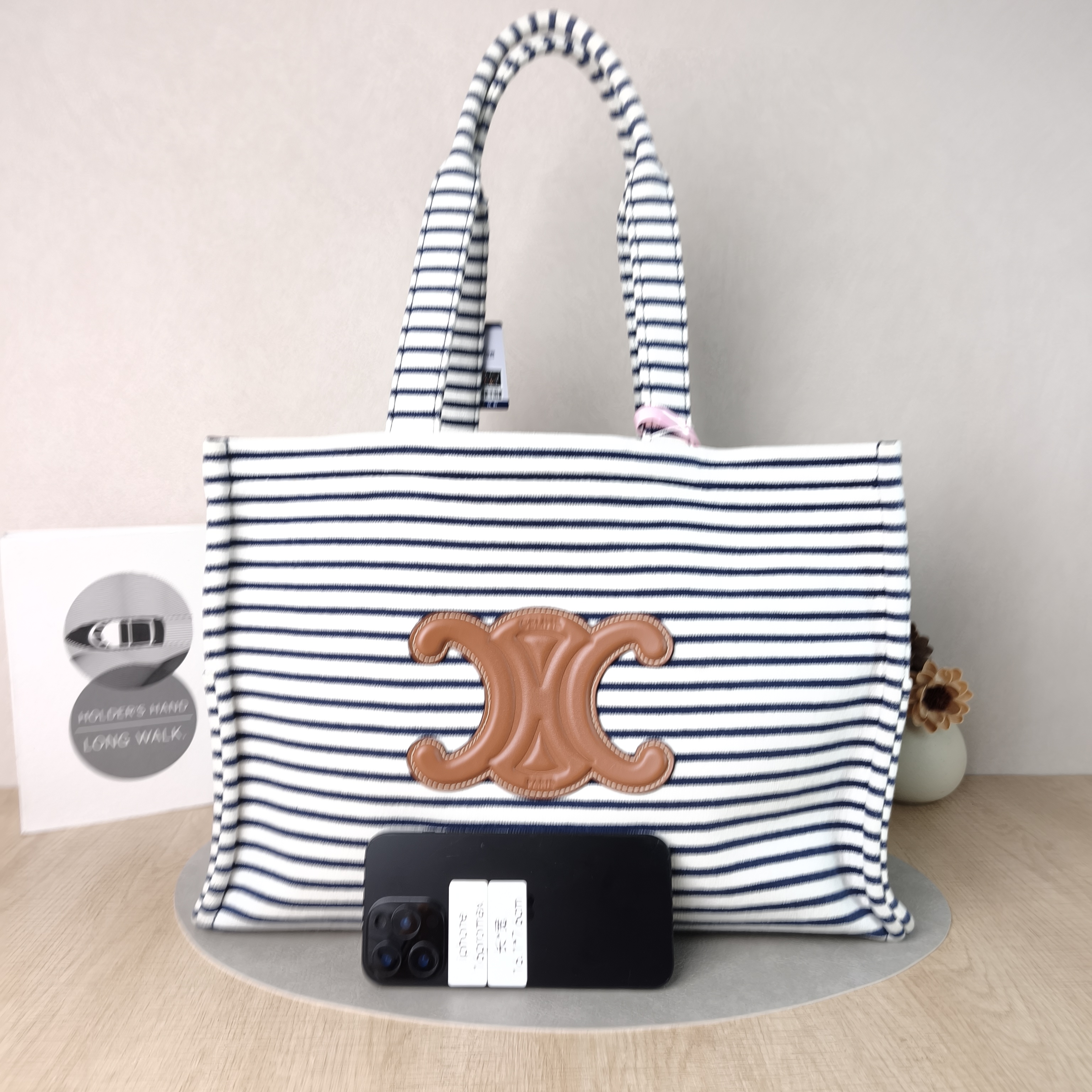 CELINE Shoulder Bag CABAS THAIS Shopping Tote Canvas Large40 × 16 × 30 cm — cover view 2 of 5