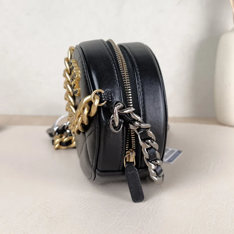 Chanel Crossbody Bag 19bag Black Lambskin Mini 12 × 4.5 × 12 cm — detail view 10 of 13