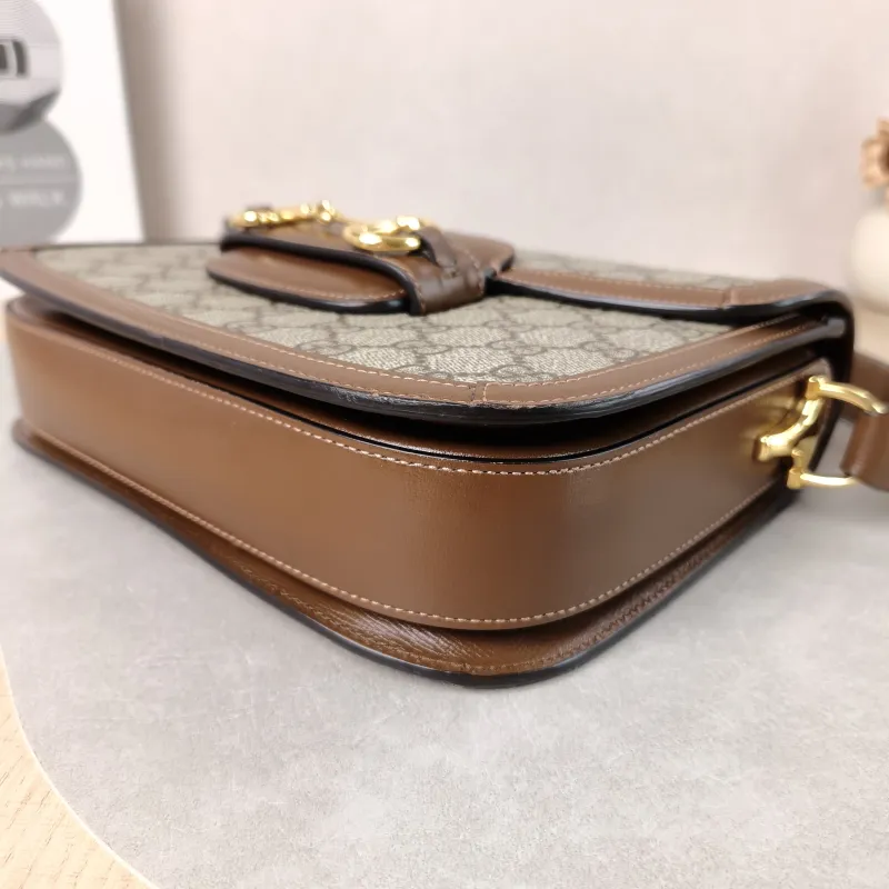GUCCI Shoulder Bag Horsebit 1955 Horsebit Medium Monogram PVC Medium 25 × 8 × 18 cm — detail view 4 of 13