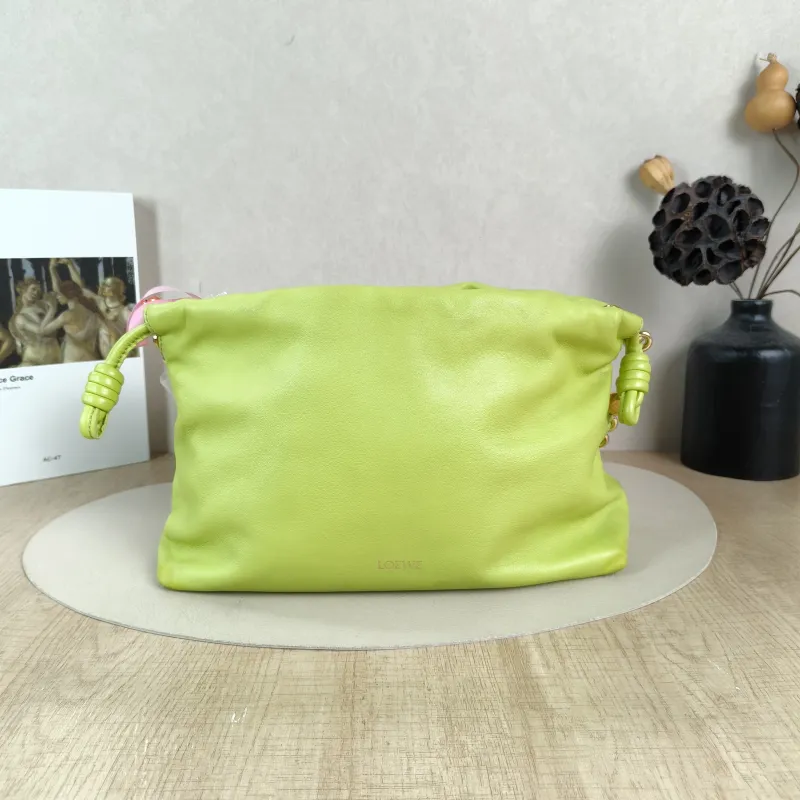 LOEWE Crossbody Bag Flamenco Green Lambskin Medium30 × 10.5 × 20 cm