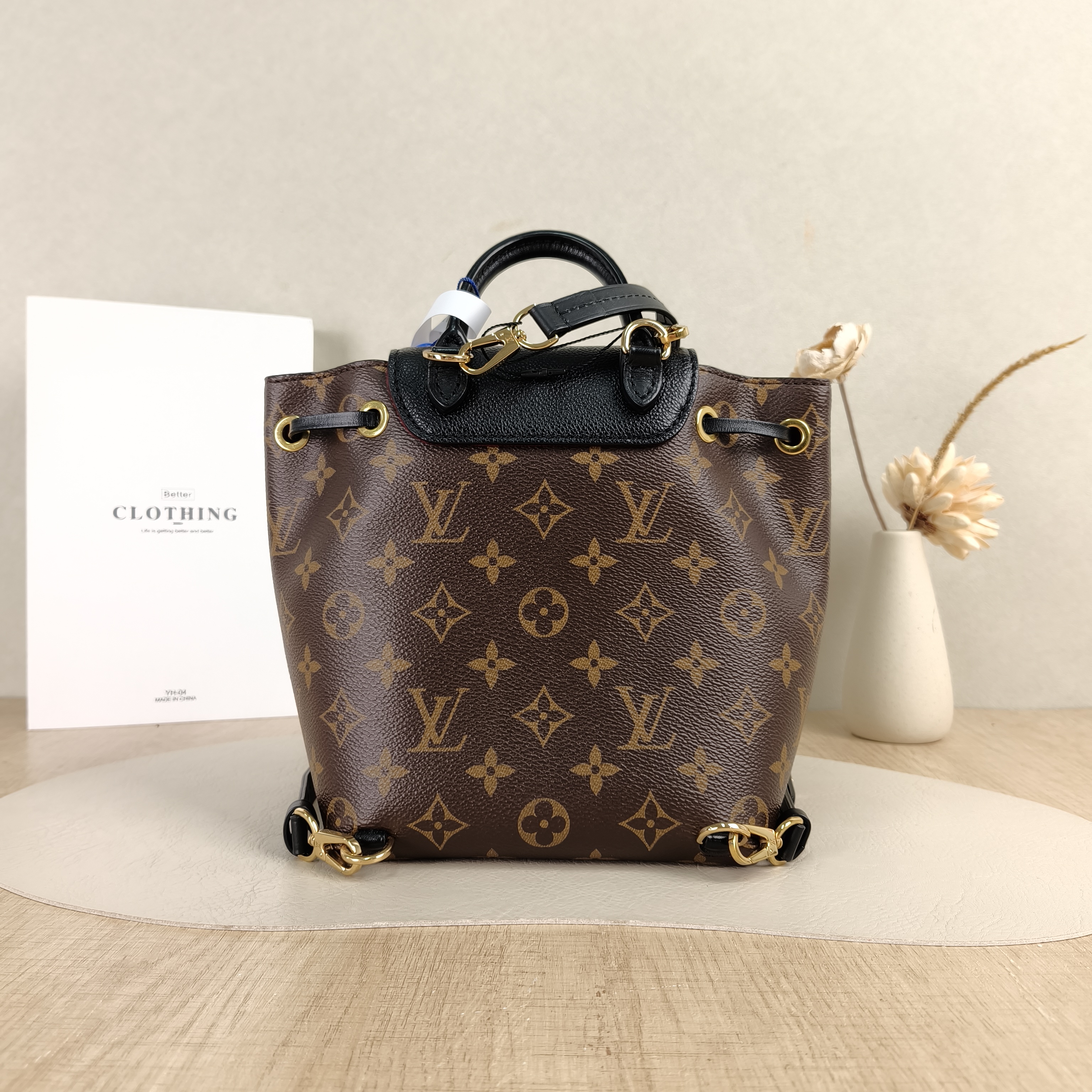 Louis Vuitton Backpack Montsouris Backpack Black PVC · Calfskin BB17 × 10.5 × 20 cm — cover view 5 of 5
