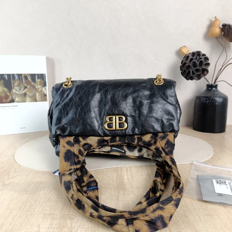 BALENCIAGA Shoulder Bag MONACO PLUS Black Calfskin Small 28 × 9 × 19 cm — cover view 5 of 6