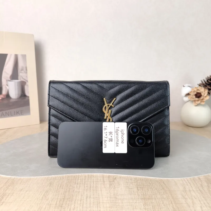 SAINT LAURENT Crossbody Bag CASSANDRE ENVELOPE Black Calfskin One Size 22.5 × 4 × 14 cm — cover view 4 of 6